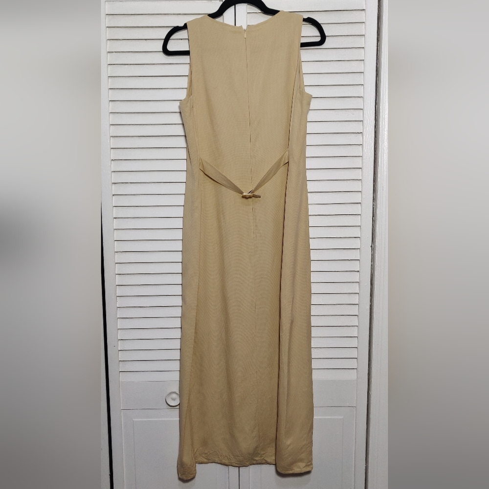 Casual Corner Light Yellow Silk Maxi Dress - Picture 8 of 13